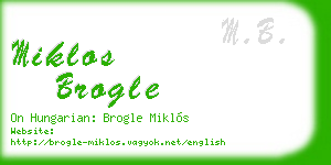 miklos brogle business card
